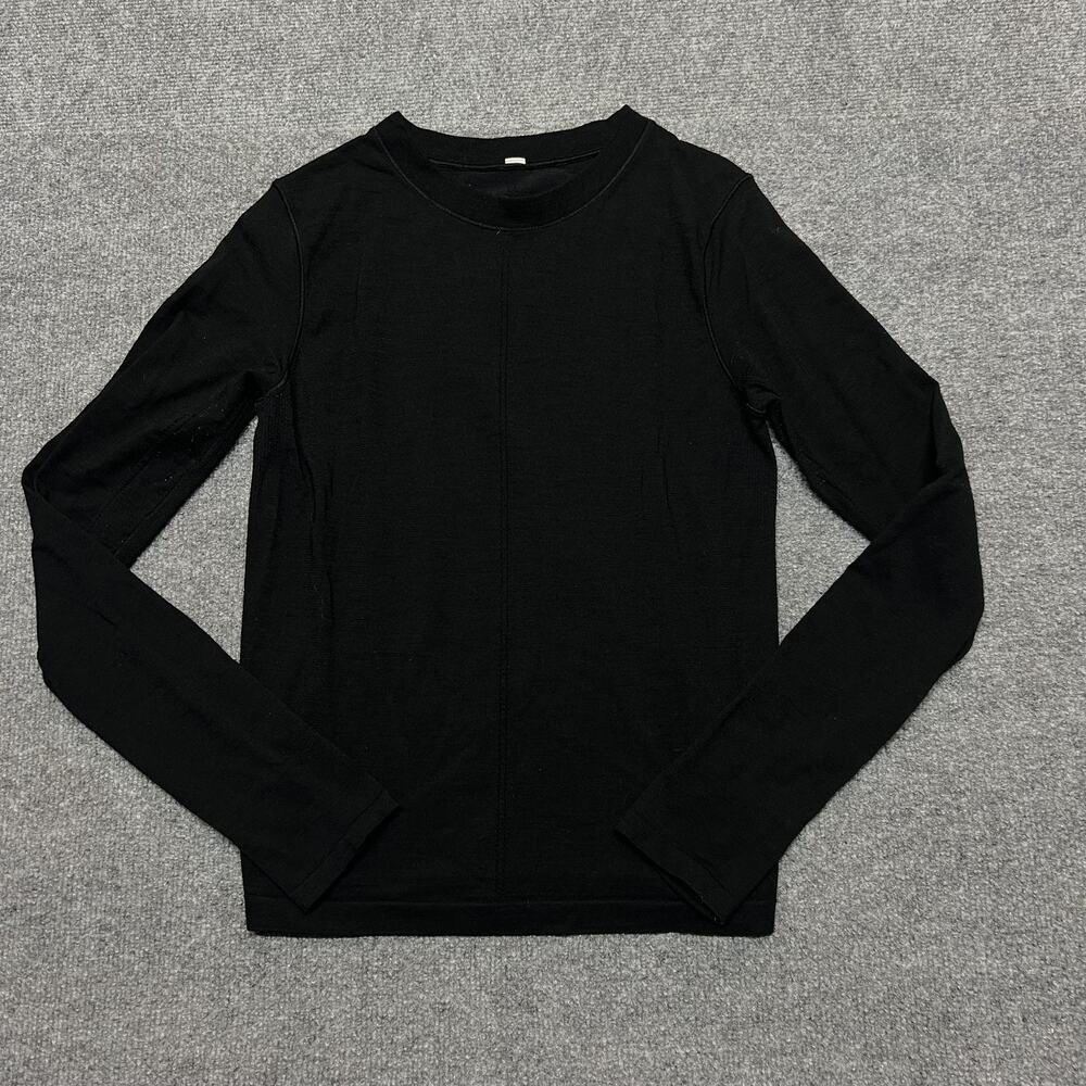 Athleta Shirt Womens Small Black Long Sleeve Crew Neck Base Layer Athletic Top